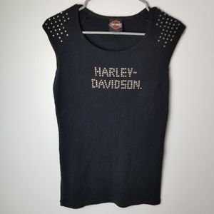 Harley-Davidson studded black t-shirt M